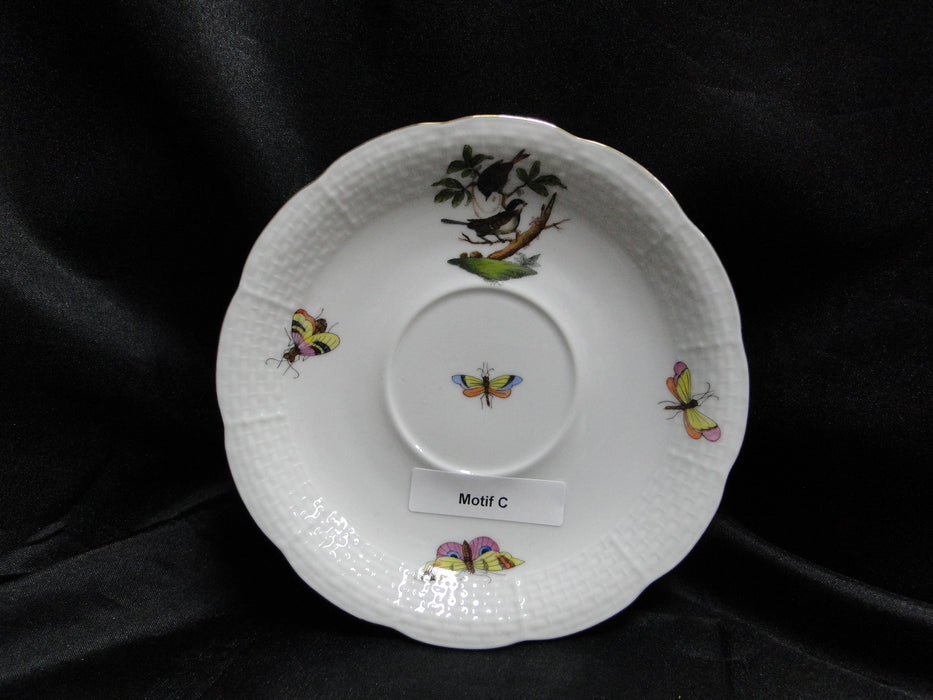 Herend Rothschild Bird: Cup & Saucer Set, 734 & 734, RO, Motif C