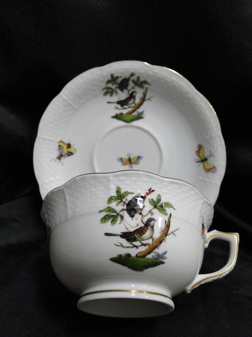 Herend Rothschild Bird: Cup & Saucer Set, 734 & 734, RO, Motif C