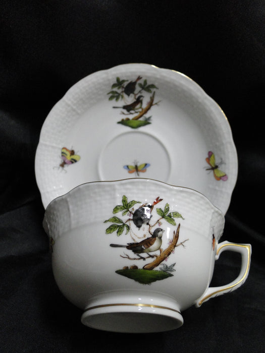 Herend Rothschild Bird: Cup & Saucer Set, 734 & 734, RO, Motif C