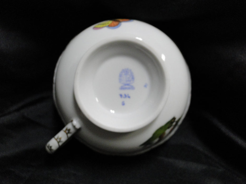 Herend Rothschild Bird: Cup & Saucer Set, 734 & 734, RO, Motif D