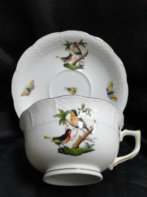 Herend Rothschild Bird: Cup & Saucer Set, 734 & 734, RO, Motif D