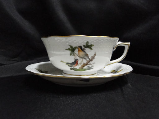 Herend Rothschild Bird: Cup & Saucer Set, 734 & 734, RO, Motif D