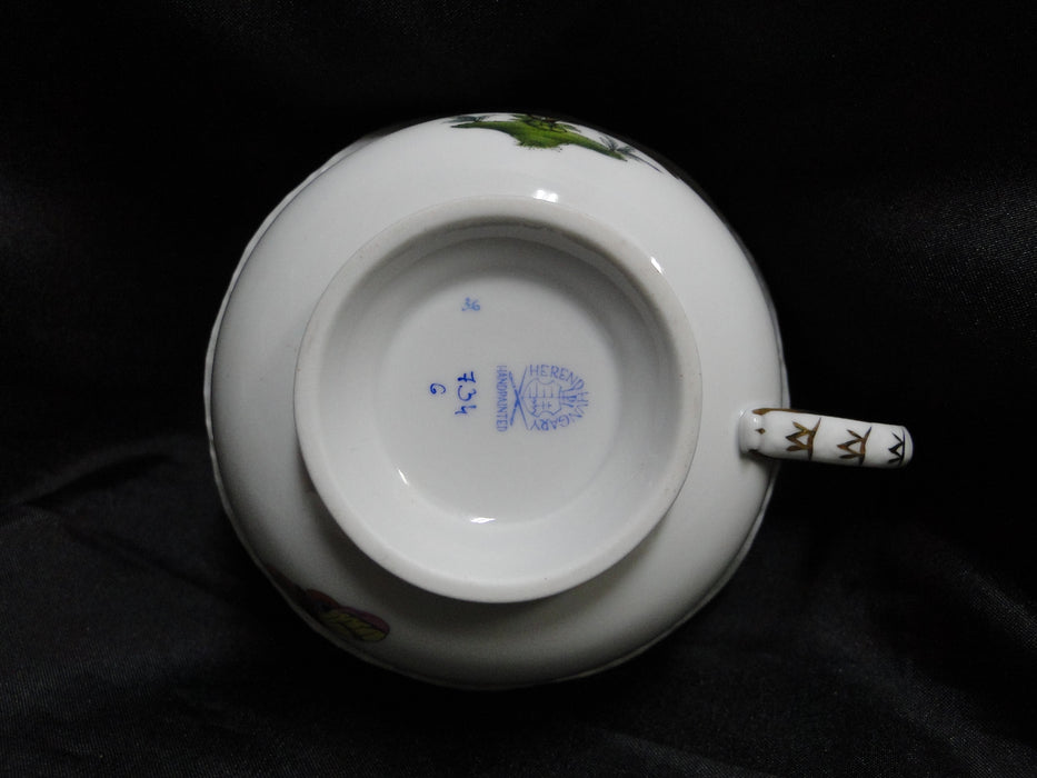 Herend Rothschild Bird: Cup & Saucer Set, 734 & 734, RO, Motif E