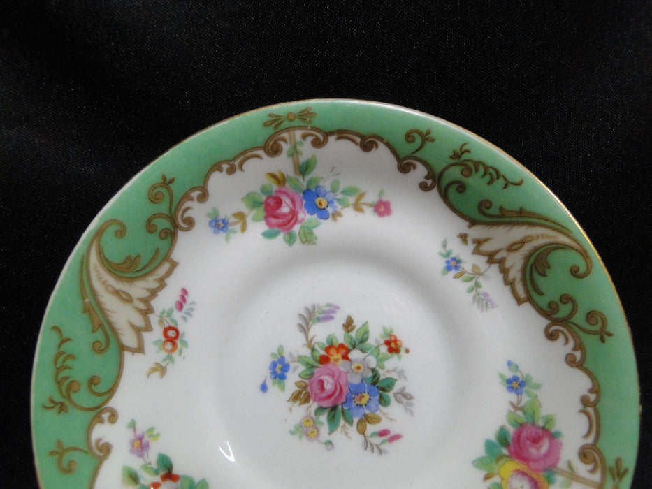 Tuscan Blenheim, Green Edge, Florals: Demitasse Cup & Saucer Set, Crazing