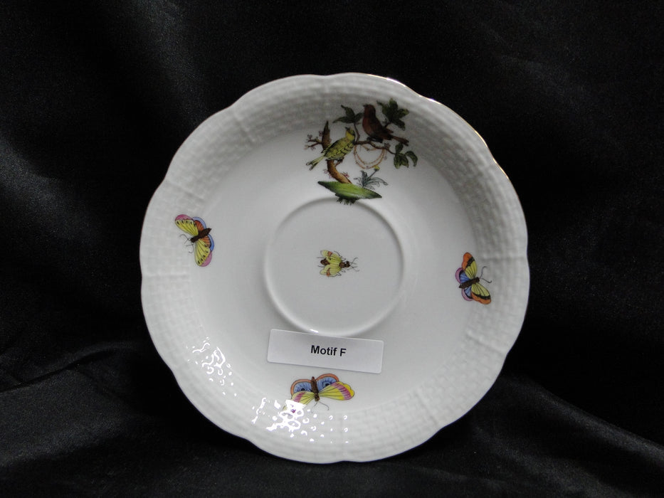 Herend Rothschild Bird: Cup & Saucer Set, 734 & 734, RO, Motif F