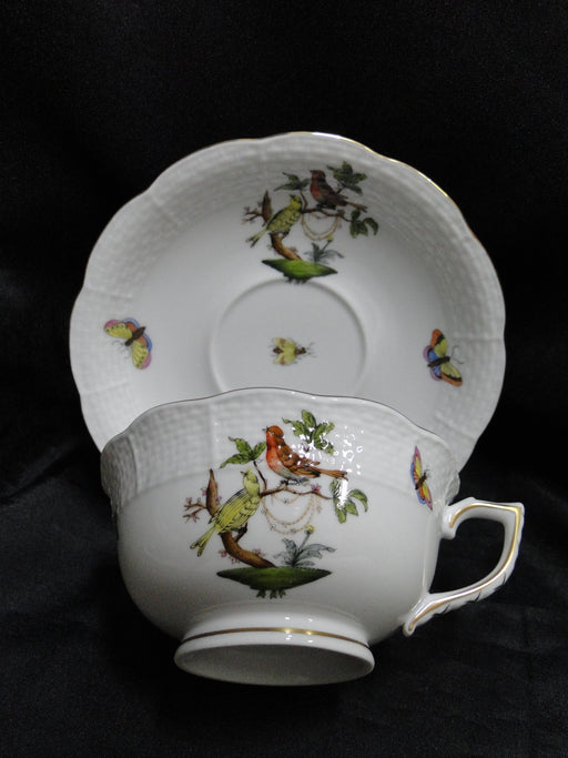 Herend Rothschild Bird: Cup & Saucer Set, 734 & 734, RO, Motif F