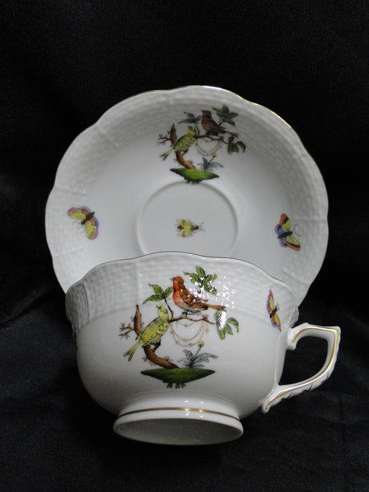 Herend Rothschild Bird: Cup & Saucer Set, 734 & 734, RO, Motif F