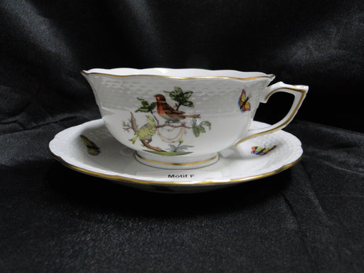 Herend Rothschild Bird: Cup & Saucer Set, 734 & 734, RO, Motif F