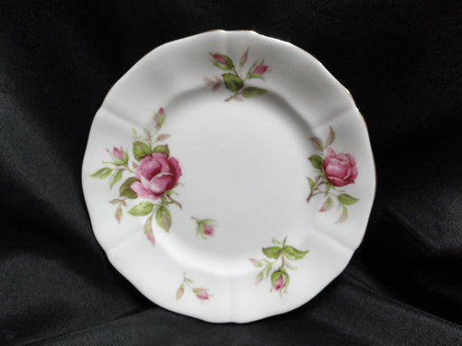 Adderley 7055, Pink Roses on White, Gold Trim: Bread Plate, 6"