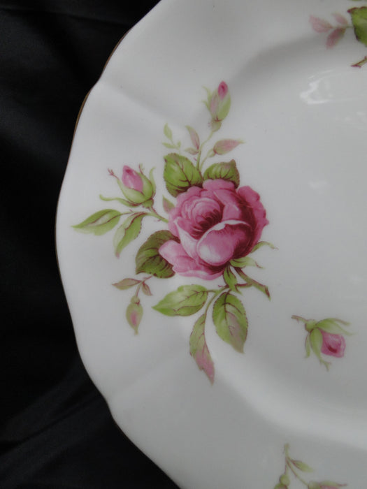Adderley 7055, Pink Roses on White, Gold Trim: Bread Plate, 6"