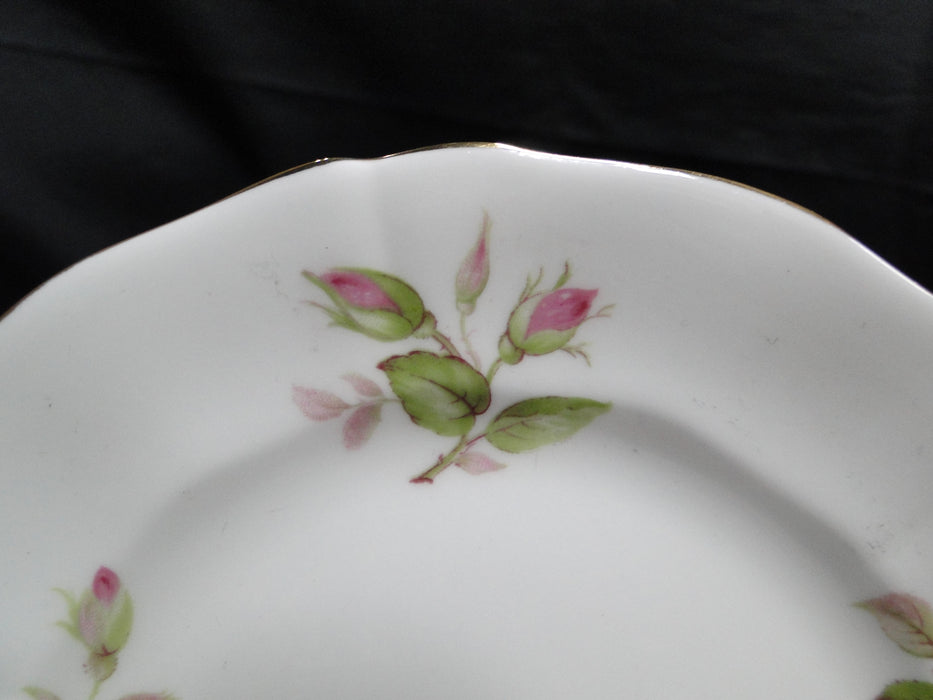 Adderley 7055, Pink Roses on White, Gold Trim: Bread Plate, 6"