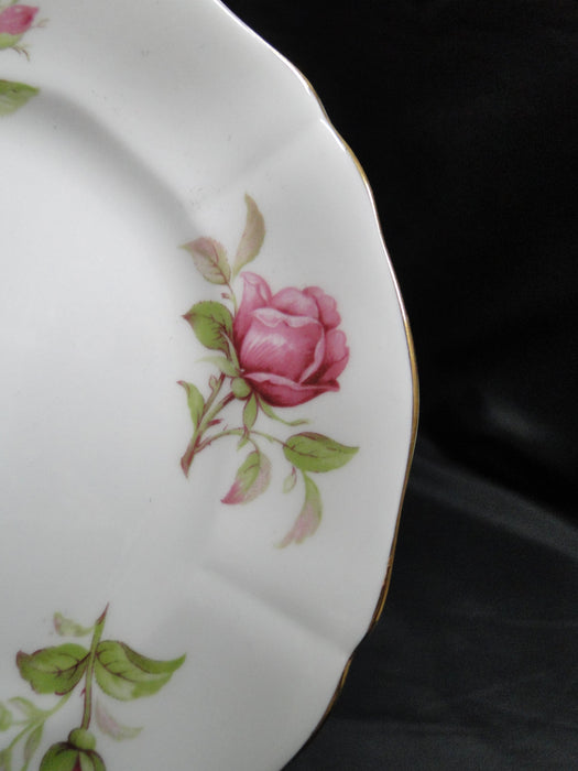 Adderley 7055, Pink Roses on White, Gold Trim: Bread Plate, 6"