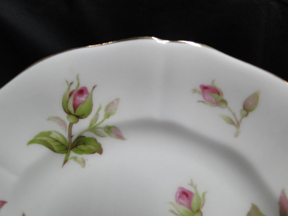 Adderley 7055, Pink Roses on White, Gold Trim: Bread Plate, 6"