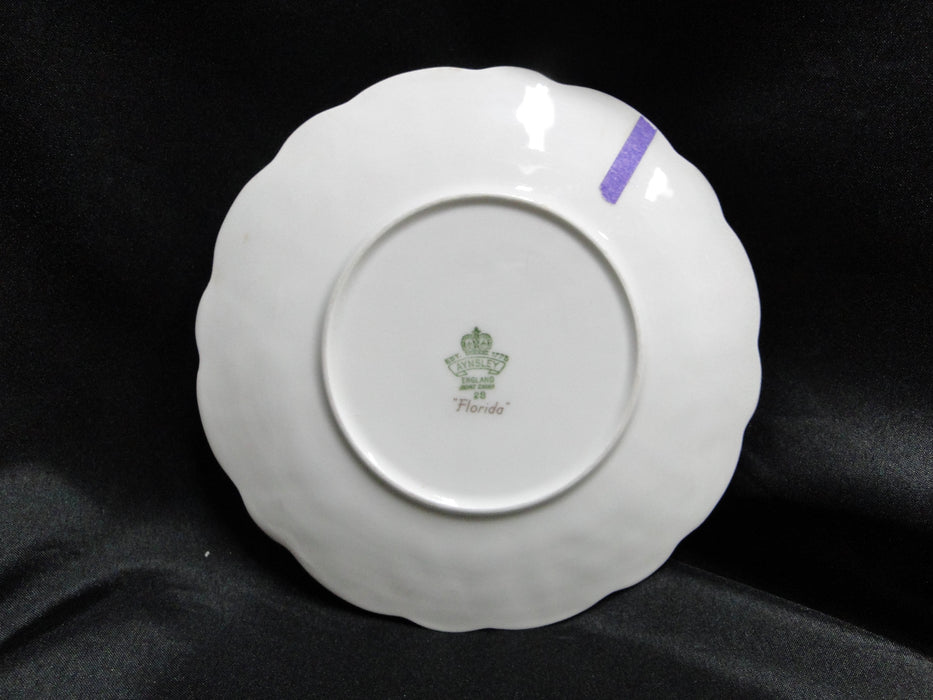 Aynsley Florida, White w/ Fruit, Gold Trim: Bread Plate, 6 3/8", As Is