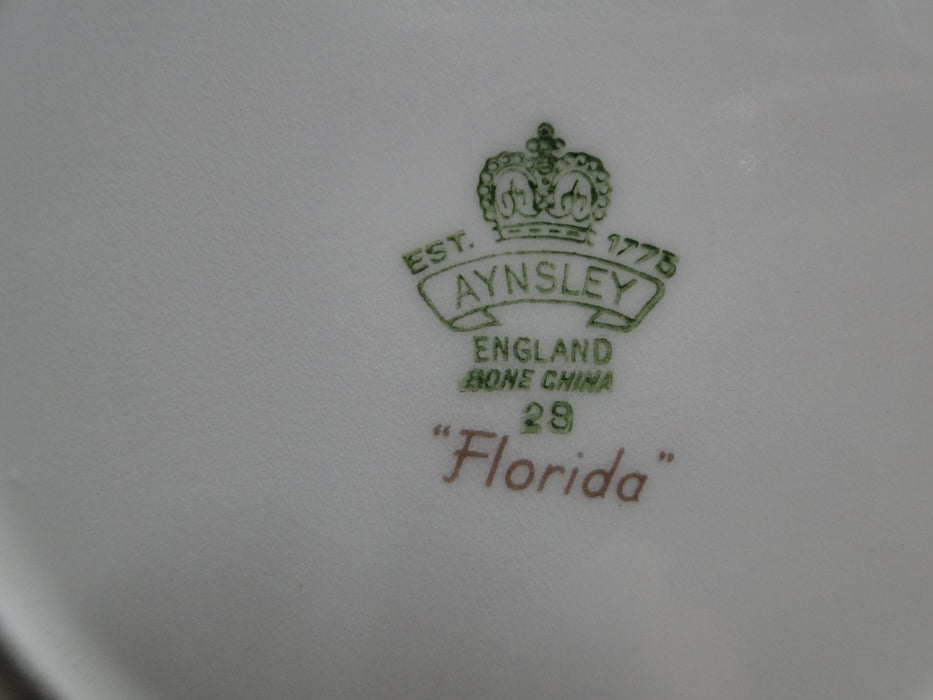 Aynsley Florida, White w/ Fruit, Gold Trim: Bread Plate, 6 3/8", As Is