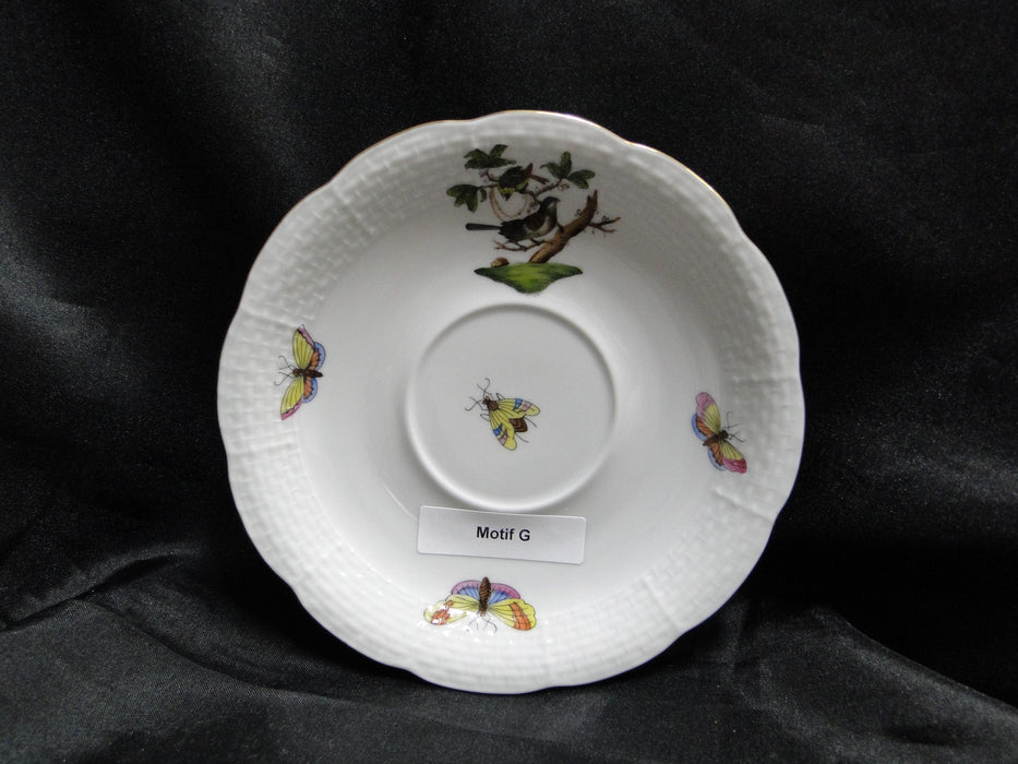 Herend Rothschild Bird: Cup & Saucer Set, 734 & 734, RO, Motif G