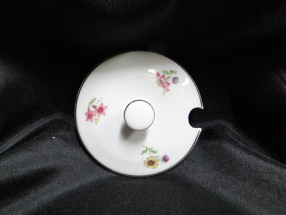 Arzberg, White w/ Multi Flowers, Gold Trim: Sugar Bowl & Lid, 2 3/4" Tall