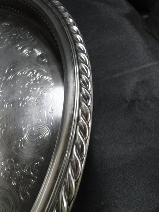 International Silver English Gadroon, Rogers: Silverplate Round Tray, 15"