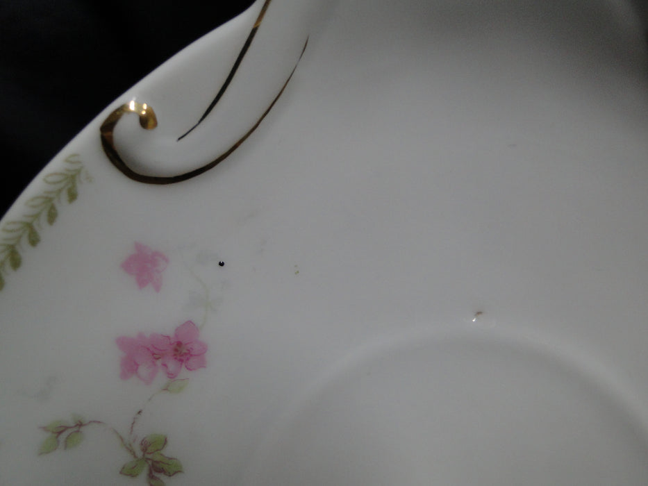 Austria AUS131, Pink Roses, Green Scrolls & Leaves, Gold: Gravy & Underplate