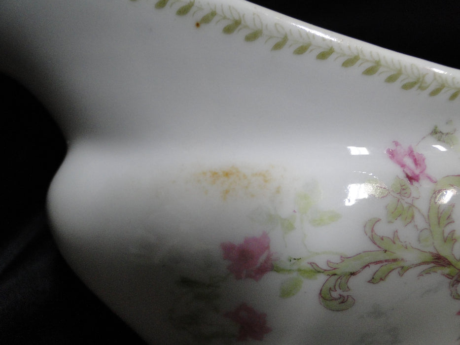 Austria AUS131, Pink Roses, Green Scrolls & Leaves, Gold: Gravy & Underplate