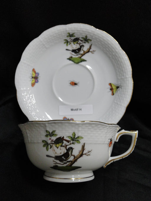 Herend Rothschild Bird: Cup & Saucer Set, 734 & 734, RO, Motif H