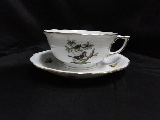 Herend Rothschild Bird: Cup & Saucer Set, 734 & 734, RO, Motif H