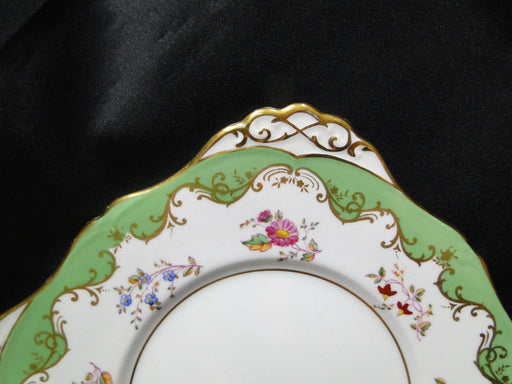 Tuscan C8299, Green, Florals, Gold Scrolls: Square Cake Plate, 8 7/8"