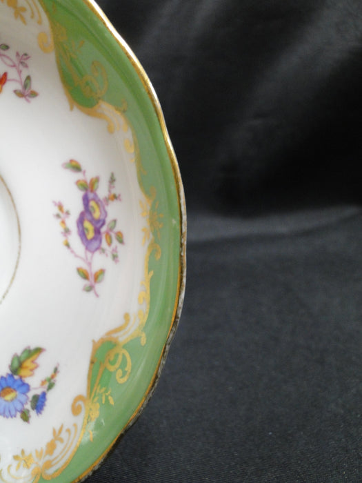 Tuscan C8299, Green, Florals, Gold Scrolls: Cup & Saucer Set, 2 1/4", As Is