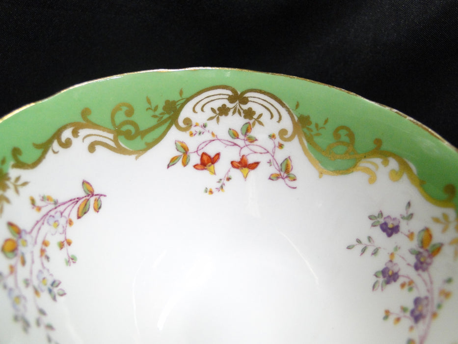 Tuscan C8299, Green, Florals, Gold Scrolls: Cup & Saucer Set, 2 1/4", As Is