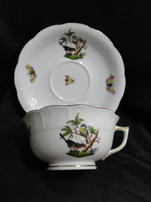 Herend Rothschild Bird: Cup & Saucer Set, 734 & 734, RO, Motif J