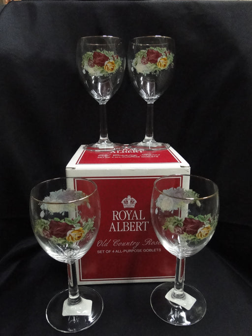Royal Albert Old Country Roses: Set of 4 All Purpose Goblets, 7 1/4", Box