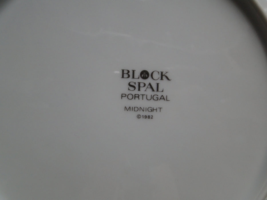 Block Midnight, Portugal, Black/White w/ Platinum: Soup Bowl, 8 7/8", Wear