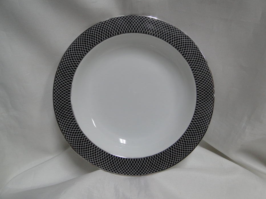 Block Midnight, Portugal, Black/White w/ Platinum: Soup Bowl, 8 7/8", Wear