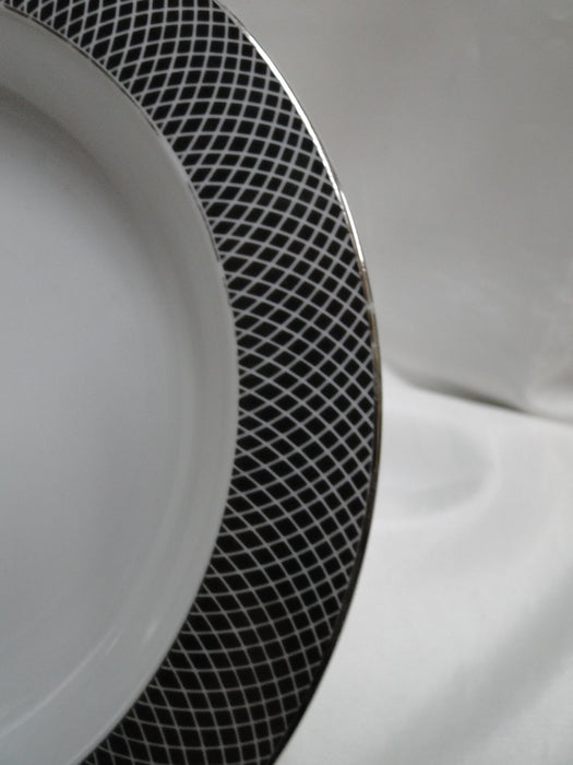 Block Midnight, Portugal, Black/White w/ Platinum: Soup Bowl, 8 7/8", Wear