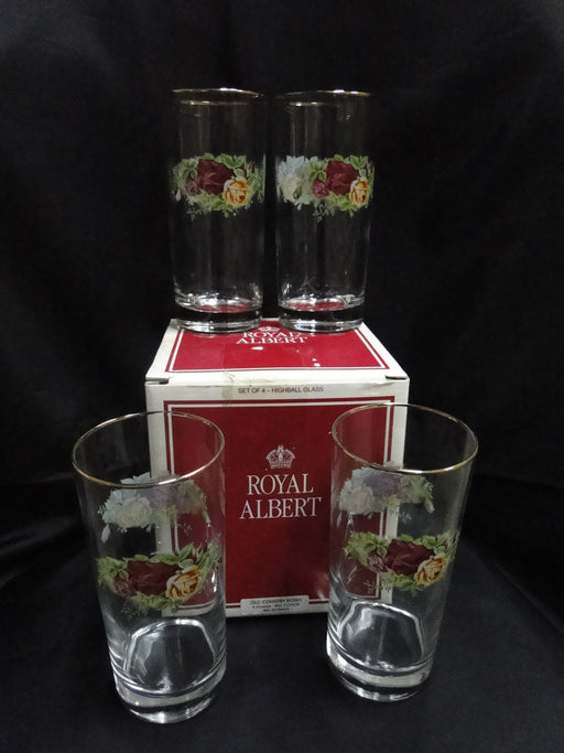 Royal Albert Old Country Roses: Set of 4 Highballs / Tumblers, 6 1/4", Box