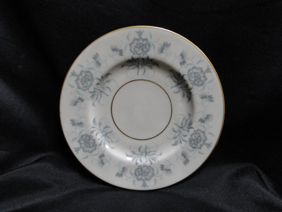 Castleton Caprice, Gray Flowers, Gold Trim: Bread Plate (s), 6 1/4"