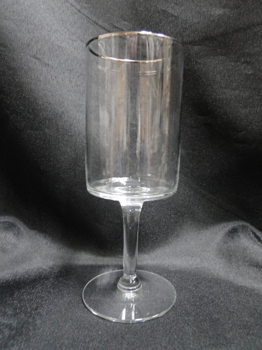 Clear Crystal, Straight Sides, Platinum Trim: Wine Goblet (s), 6" Tall, CR#047