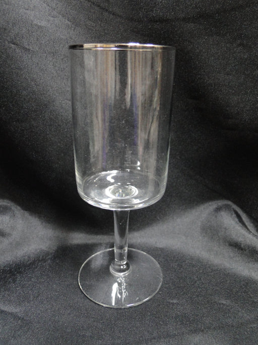 Clear Crystal, Straight Sides, Platinum Trim: Wine Goblet (s), 6" Tall, CR#047