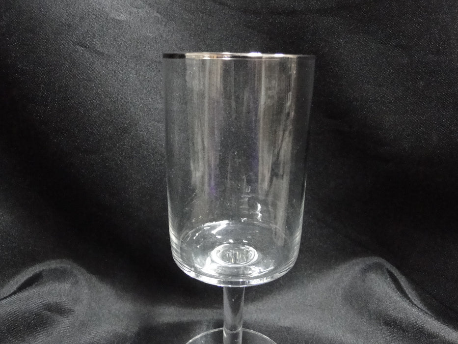 Clear Crystal, Straight Sides, Platinum Trim: Wine Goblet (s), 6" Tall, CR#047