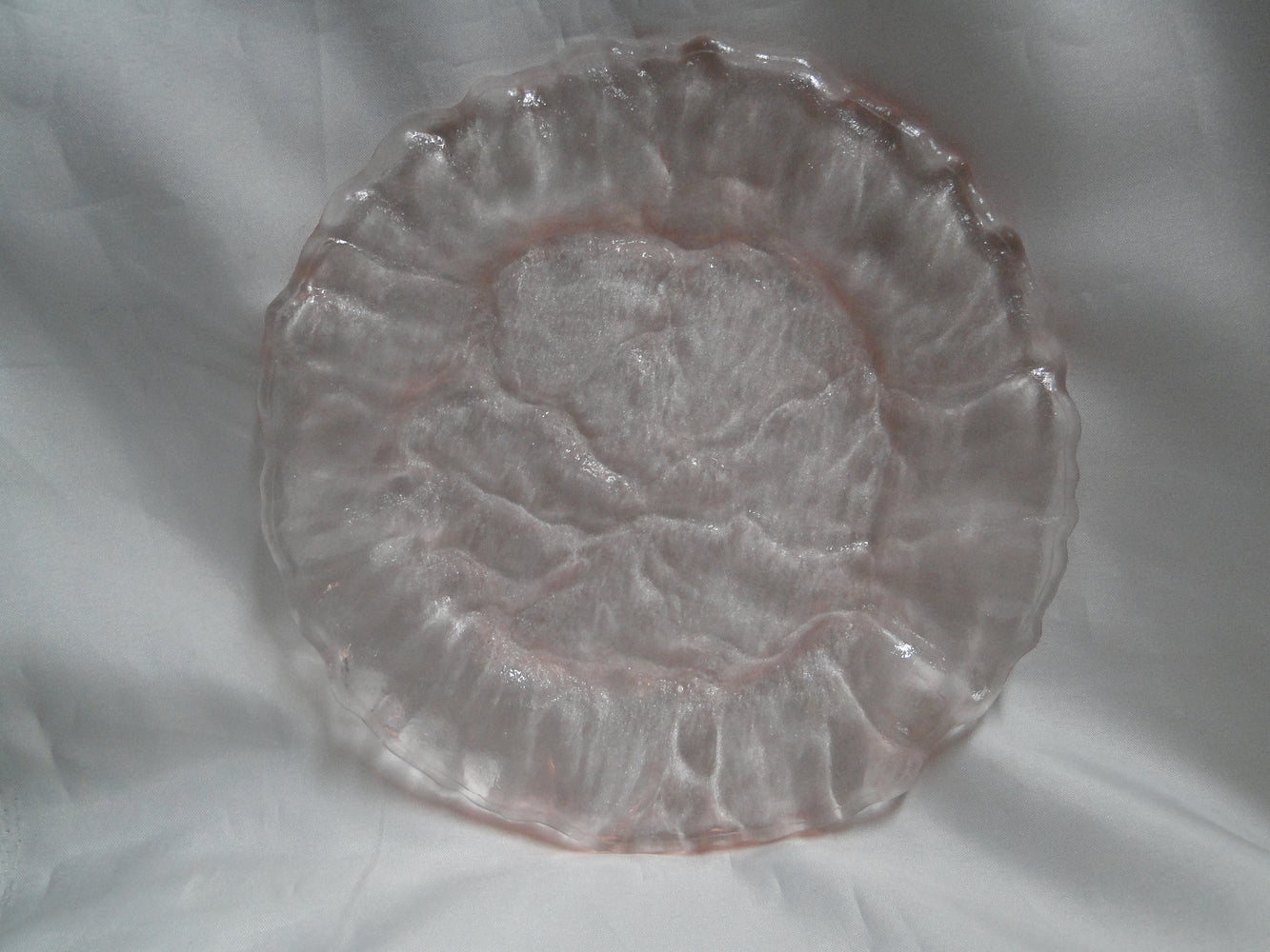 Morgantown Crinkle Glass Pink: Salad Plate (s), 7 3/4", As Is