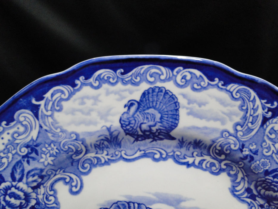 Nikko NIK26, Blue  & White Turkeys, Scrolls: Dinner Plate, 10 3/8"