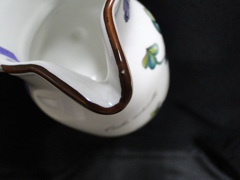 Villeroy & Boch Botanica, Flowers, Brown Trim: Creamer, 3 5/8", As Is