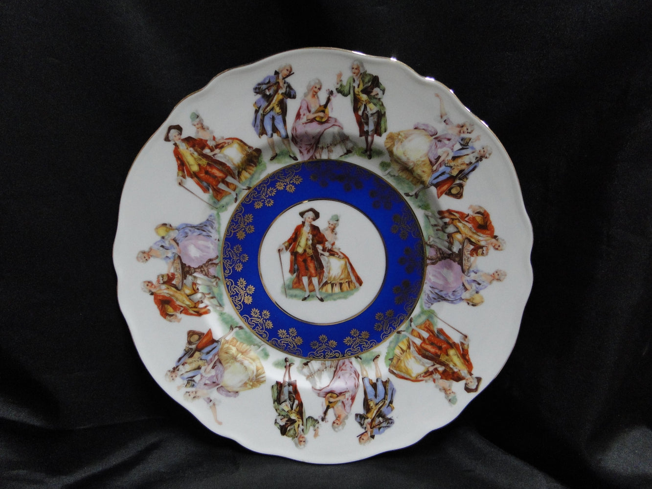 Josef Kuba (JKW) Colorful 18th Century Couples: Dinner Plate, 10 7/8"