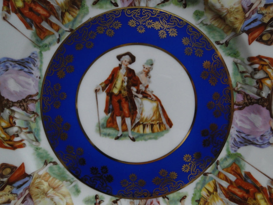 Josef Kuba (JKW) Colorful 18th Century Couples: Dinner Plate, 10 7/8"