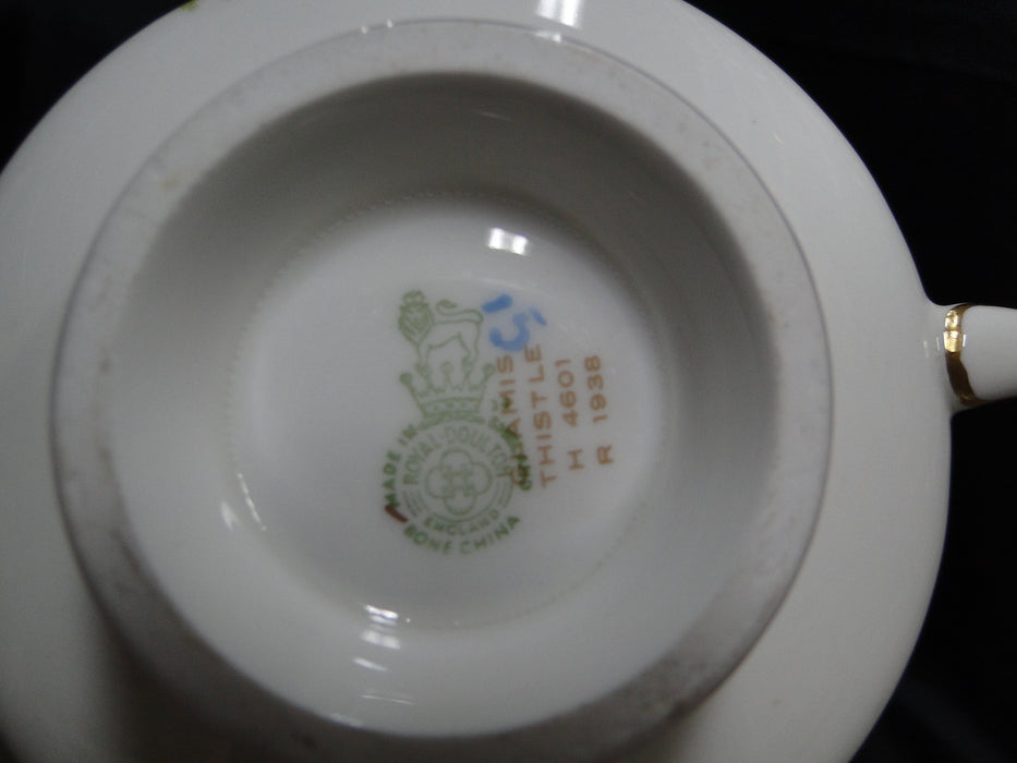 Royal Doulton Glamis Thistle, Purple: Cream Soup Bowl & Saucer
