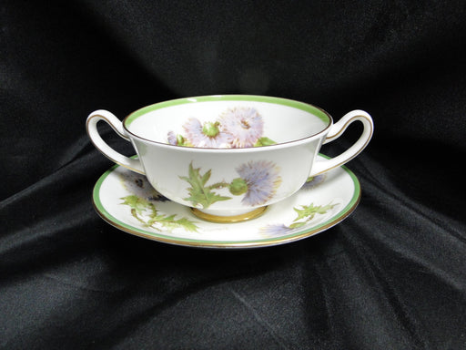 Royal Doulton Glamis Thistle, Purple: Cream Soup Bowl & Saucer