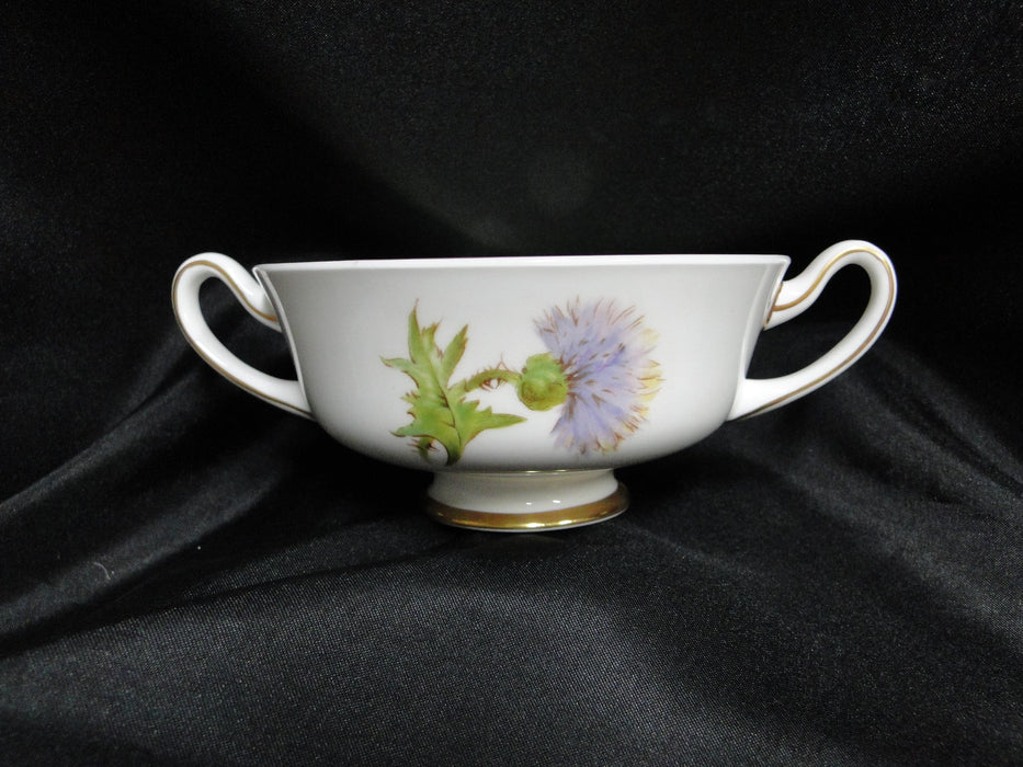 Royal Doulton Glamis Thistle, Purple: Cream Soup Bowl & Saucer