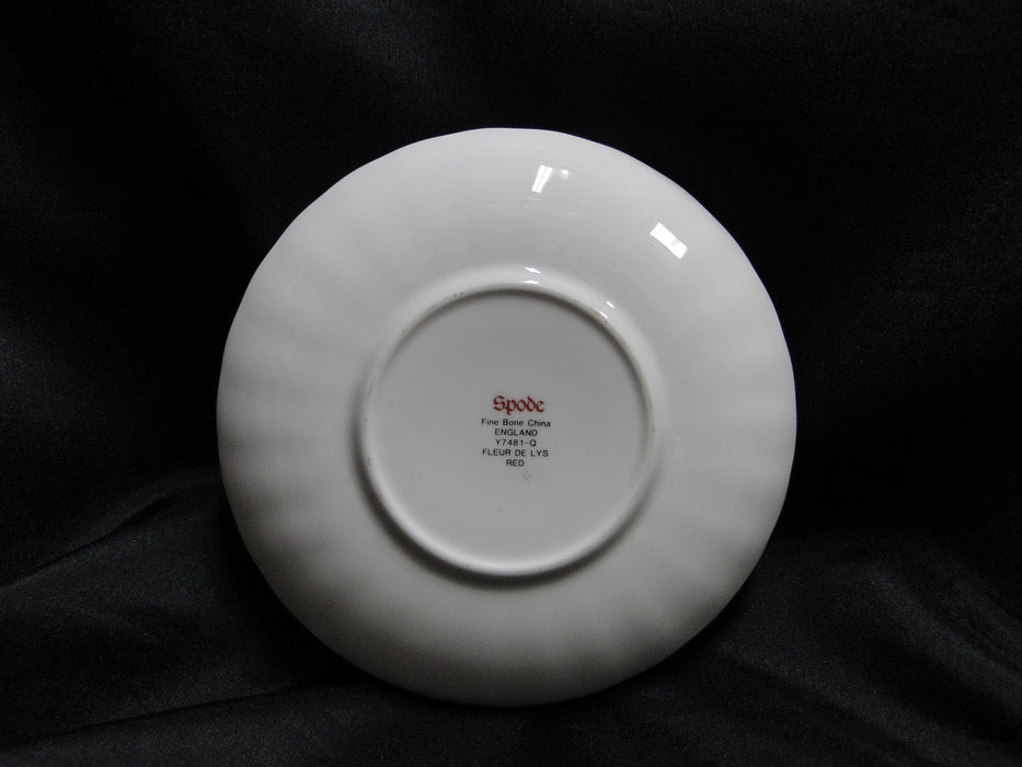 Spode Fleur de Lys Red, Y7481, Gold Trim, Bone: Flat Cup & Saucer Set, 2 1/8"