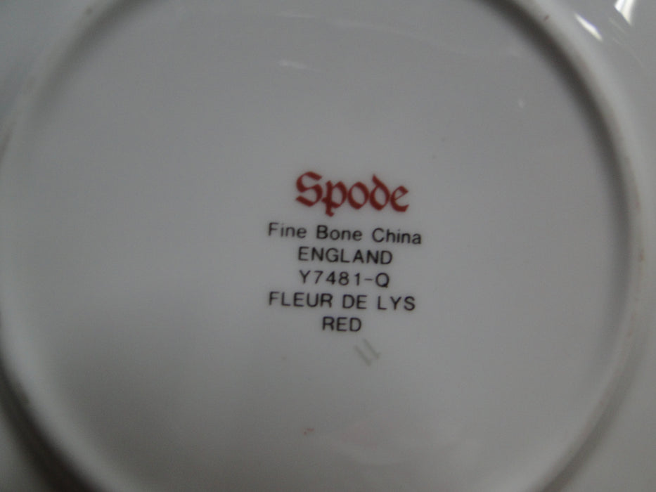 Spode Fleur de Lys Red, Y7481, Gold Trim, Bone: Flat Cup & Saucer Set, 2 1/8"