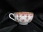 Spode Fleur de Lys Red, Y7481, Gold Trim, Bone: Flat Cup & Saucer Set, 2 1/8"